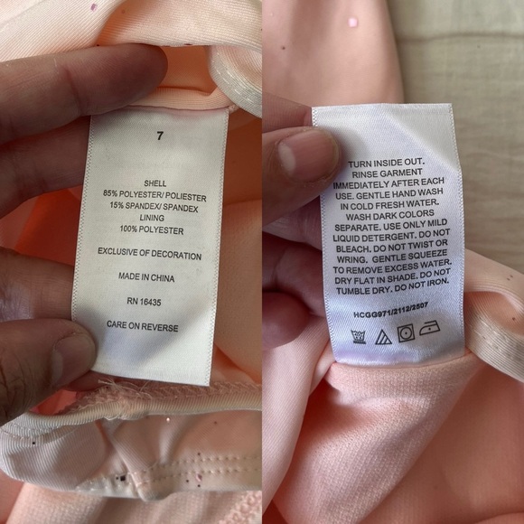 NWOT Young Hearts Pink Glitter Butterfly Swimsuit 7 - Picture 12 of 12